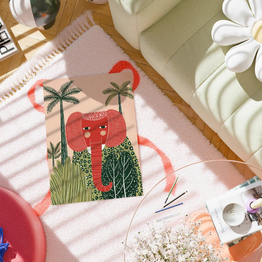 Elefanten-Wandbild – Verspielter Safari-Tierdruck 