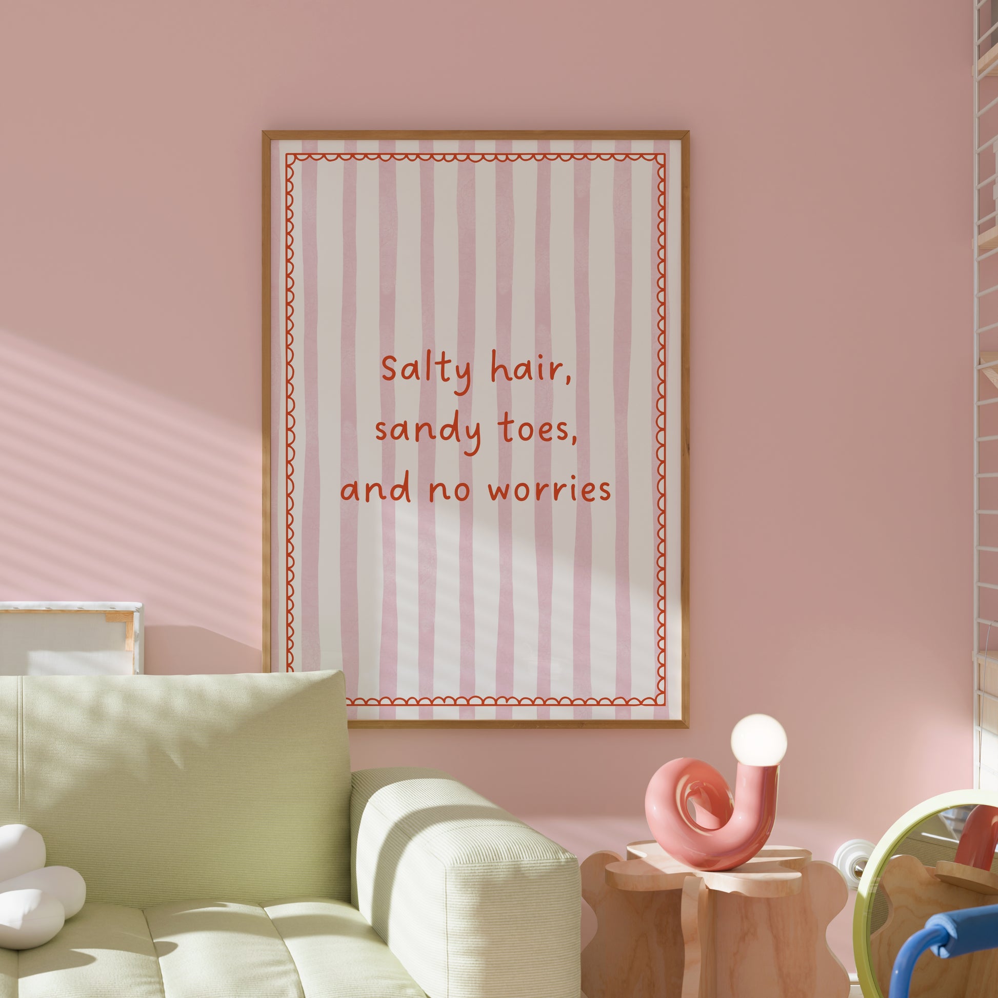 Salty Hair Wall Art – Beach Quote Print