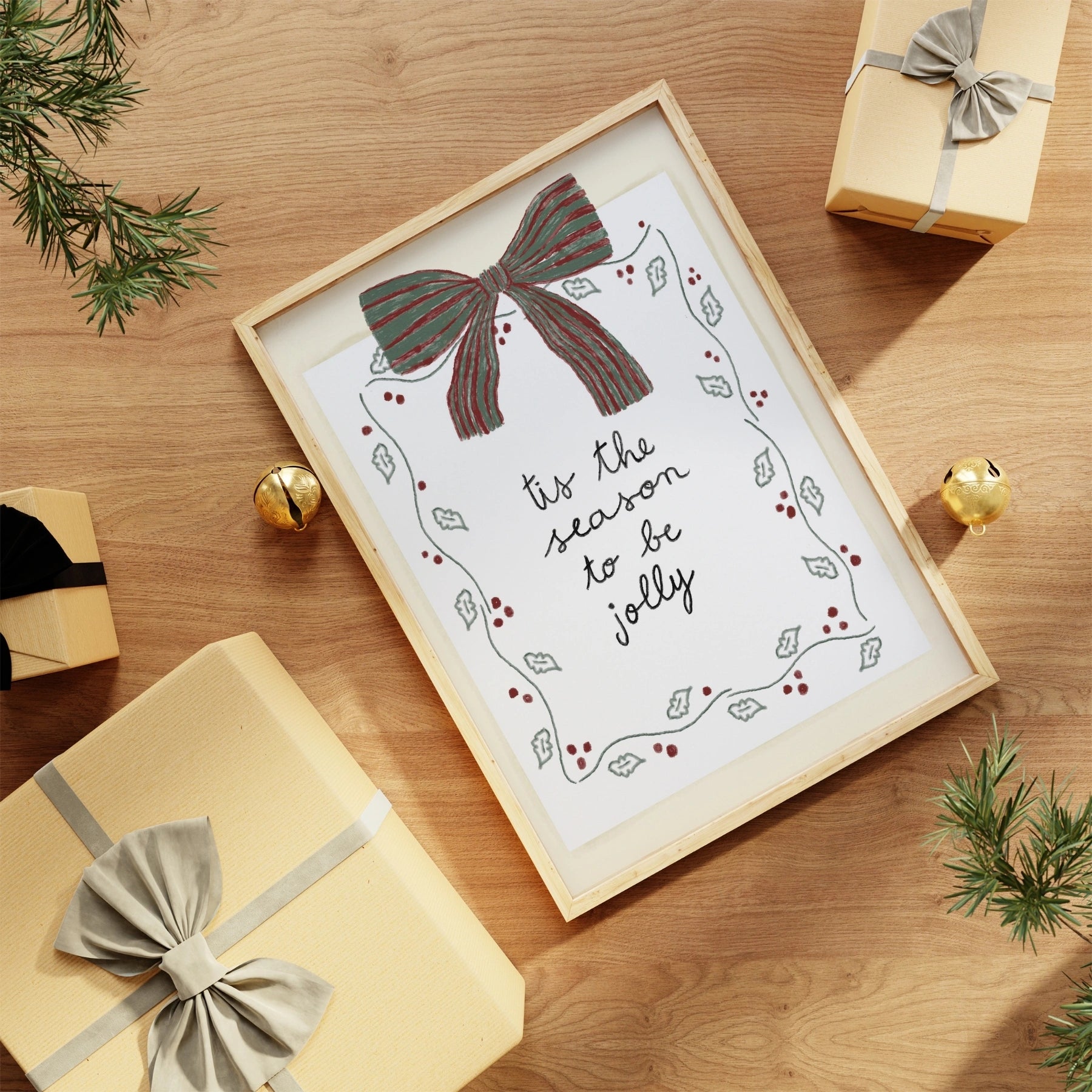 ’Tis the Season to Be Jolly Christmas Wall Art