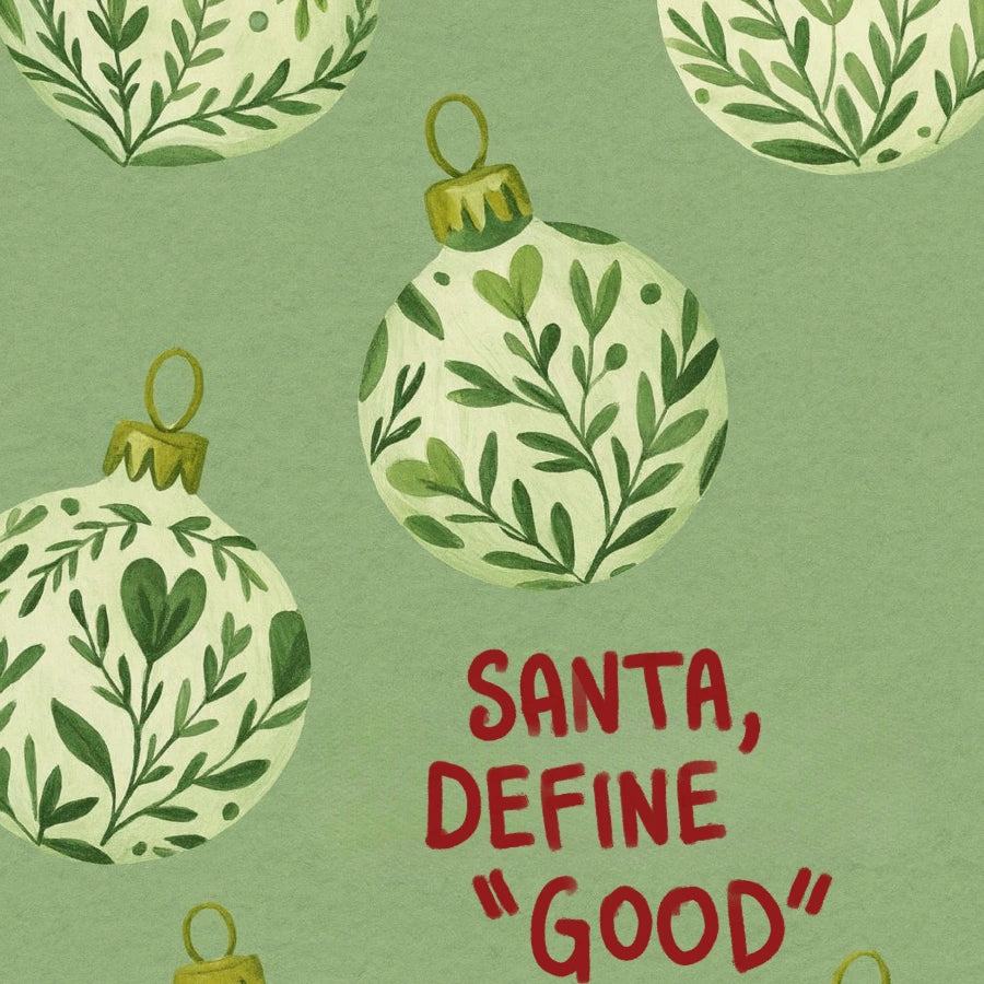 Santa Christmas Wall Art - Funny Holiday Quote Print