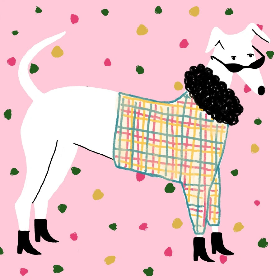 Fashion Dog Nursery Print – Cute Animal Wall Art for Kids