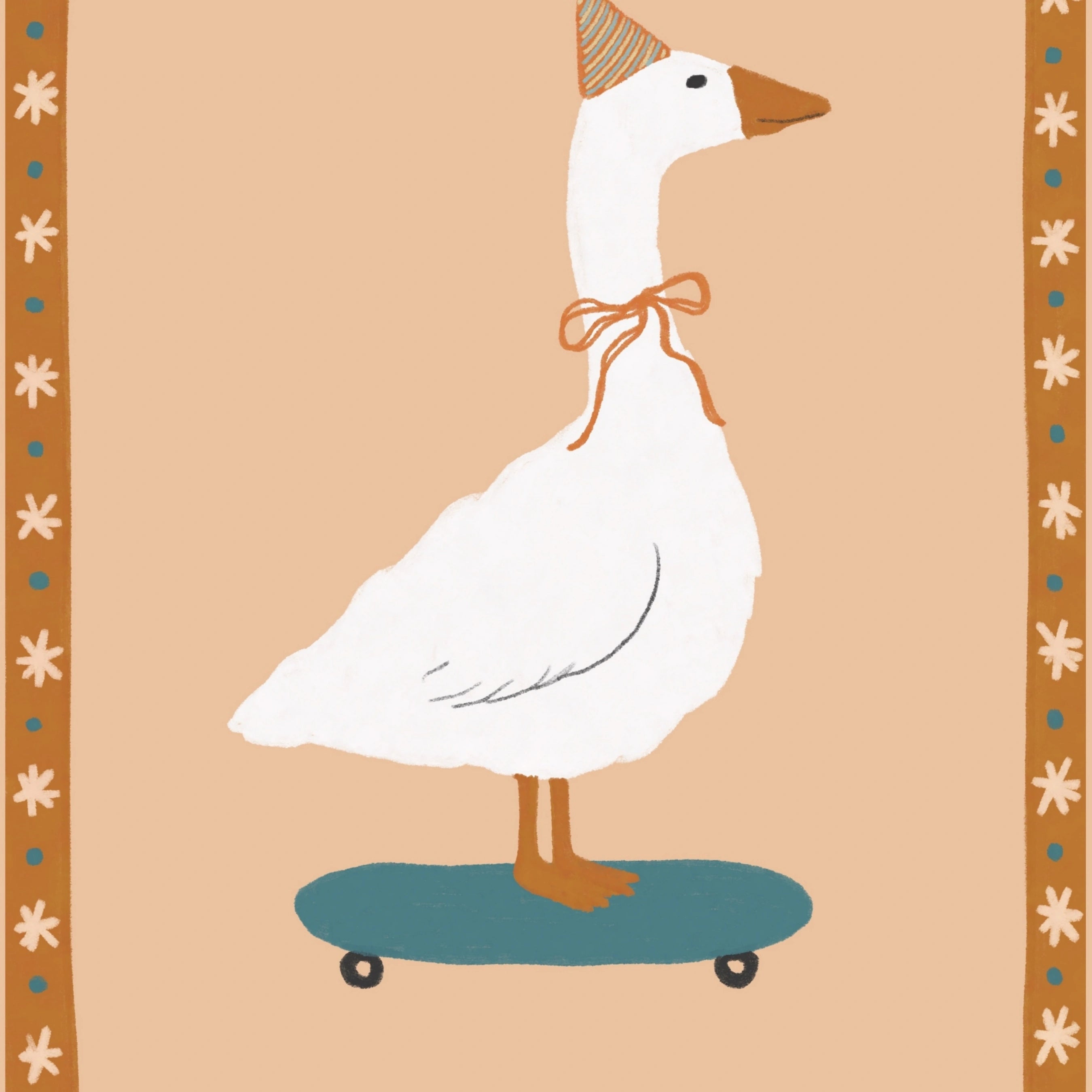 Whimsical Goose Illustration Poster