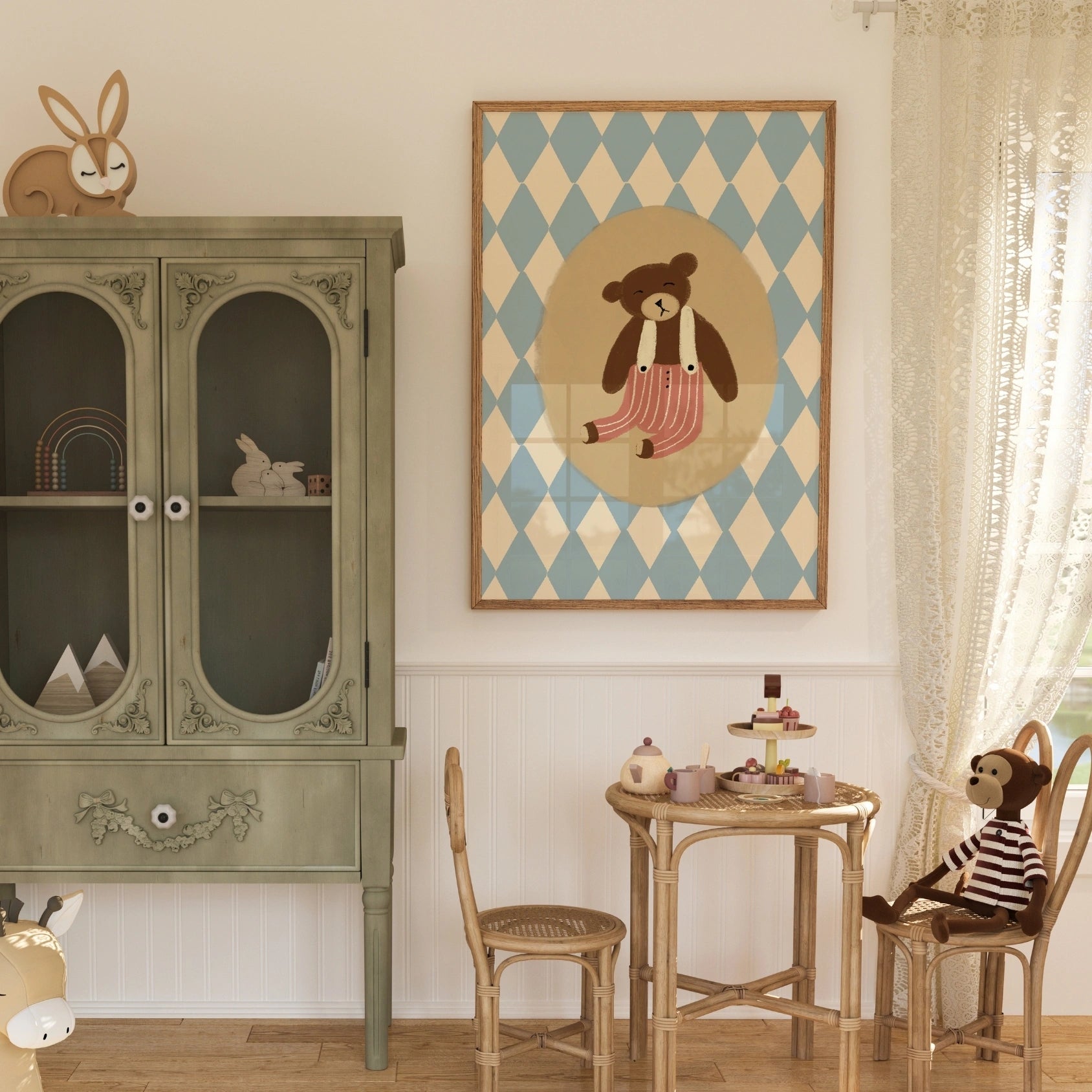 Vintage Teddy Bear Nursery Print