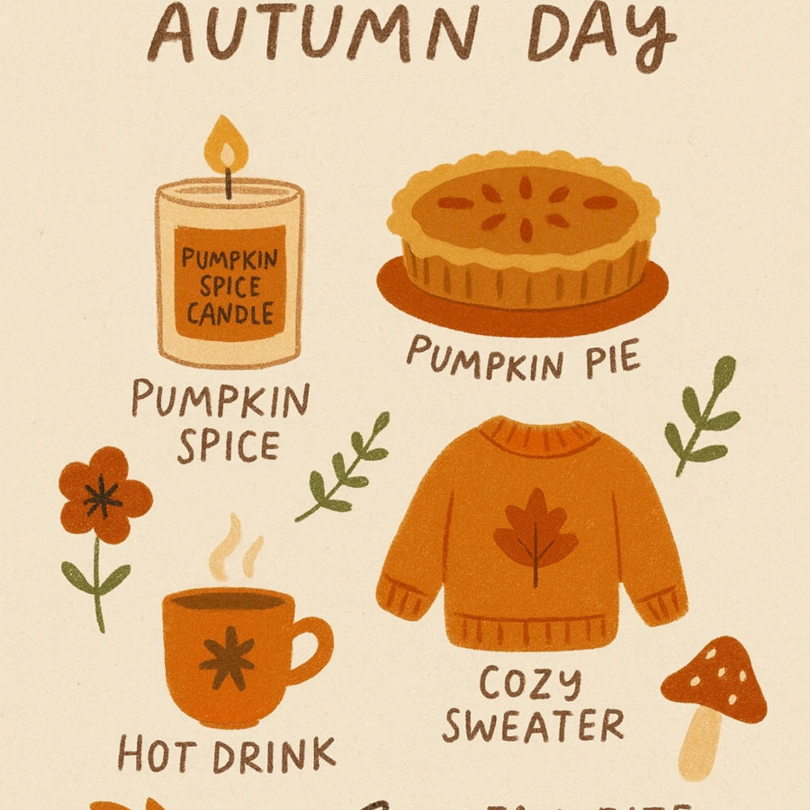 Pumpkin Spice Autumn Wall Art – Cozy Fall Home Decor