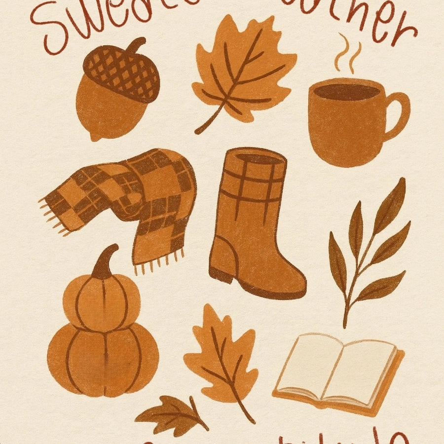 Sweater Weather and Gratitude Wall Art - Autumn Christian Print