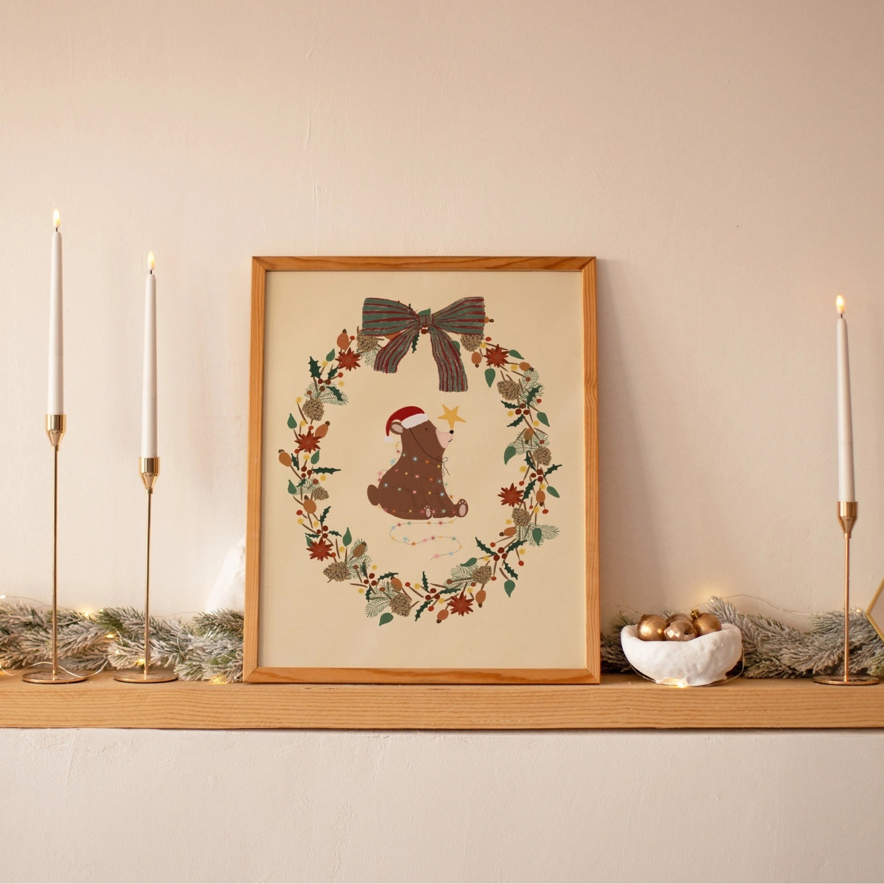 Christmas Bear Wreath