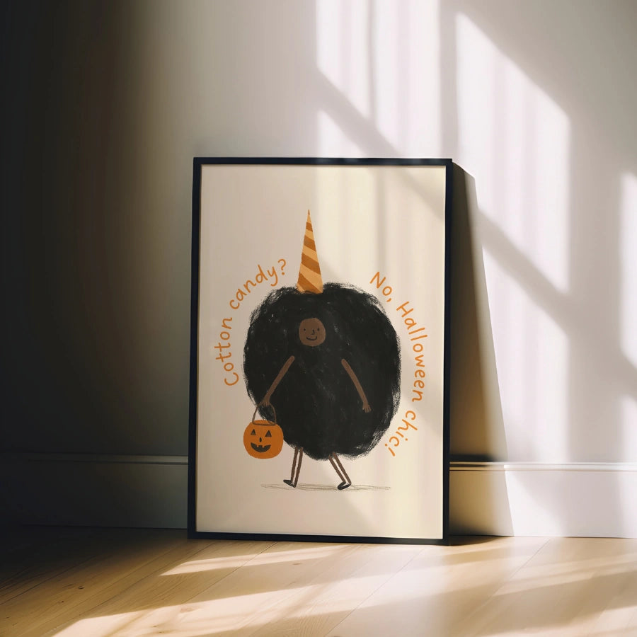 Funny Halloween Chic Print – Cotton Candy Costume Wall Art