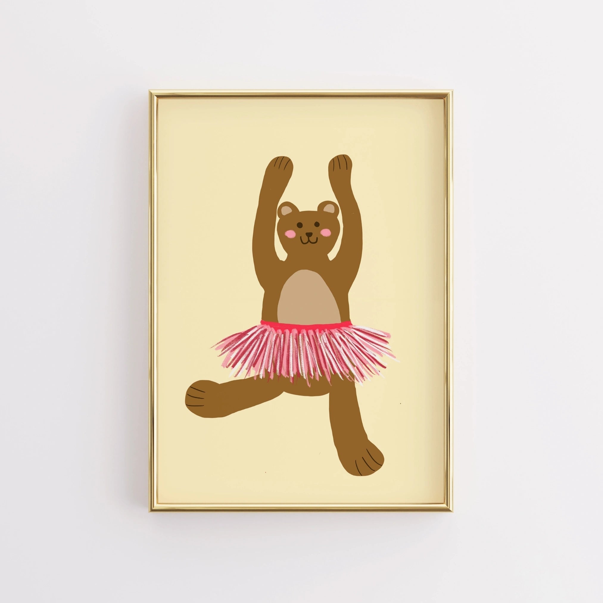 Dancing Bear Nursery Print – Cute Wall Art for Kids Room