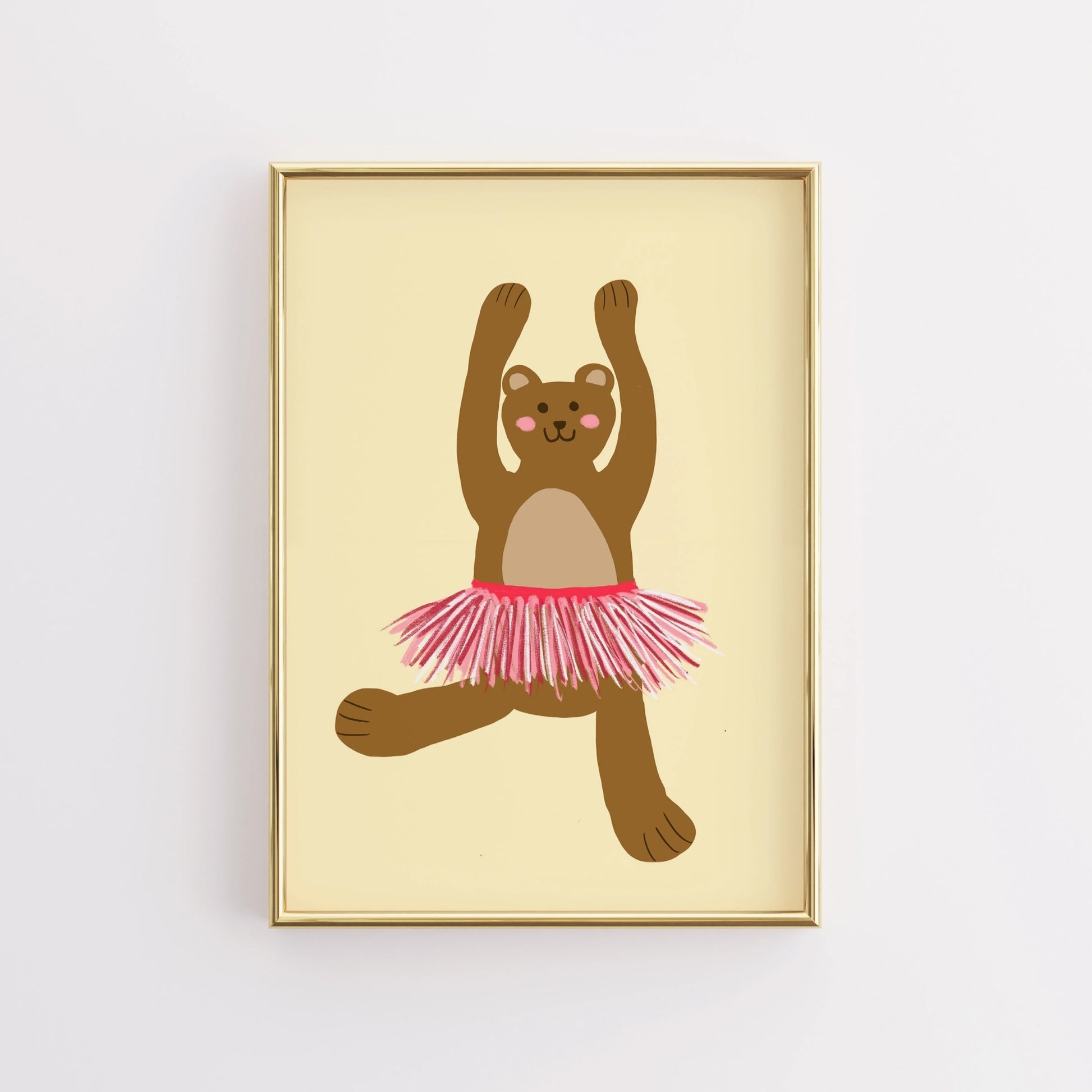 Dancing Bear Nursery Print – Cute Wall Art for Kids Room