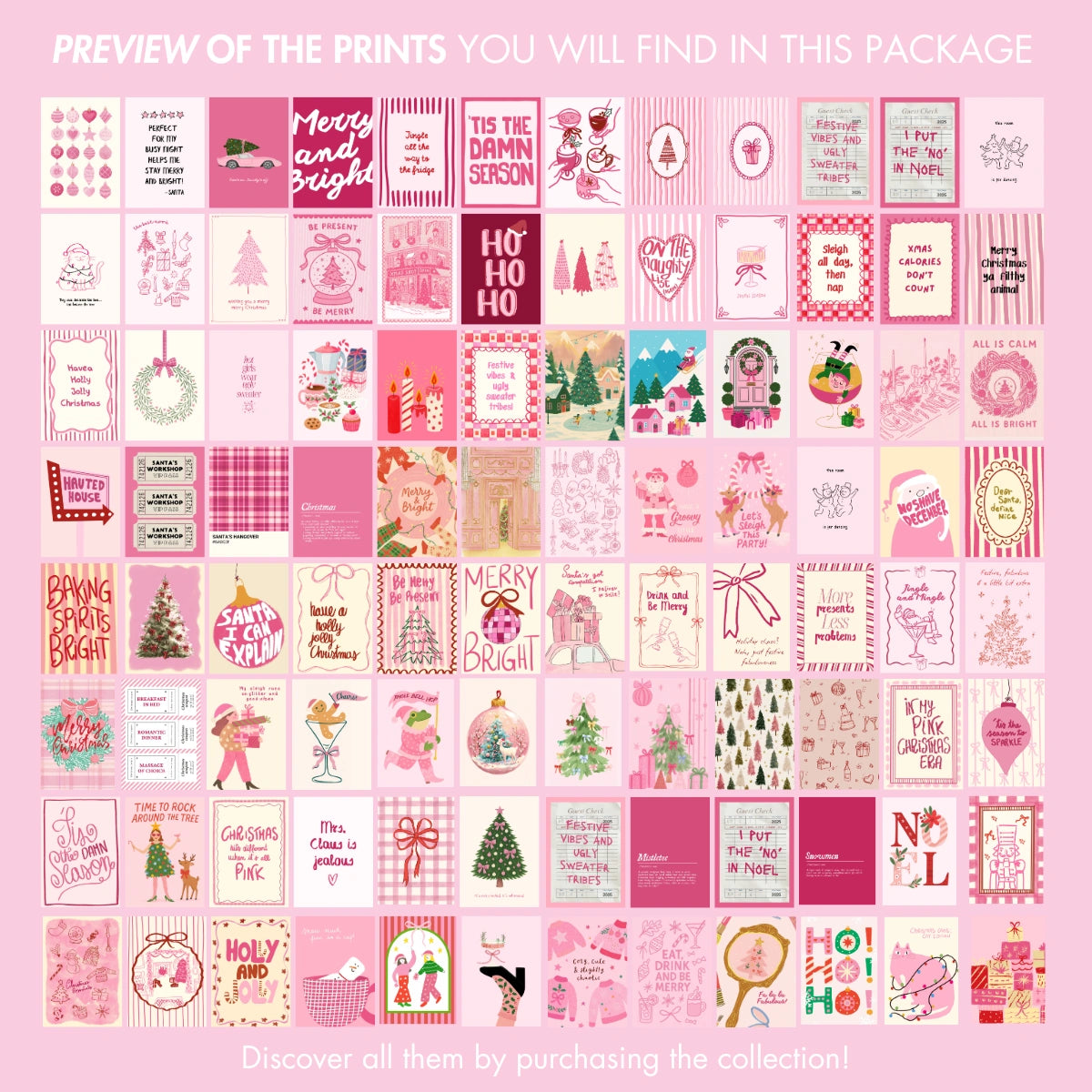 Handmade Pink Christmas, over 110 prints