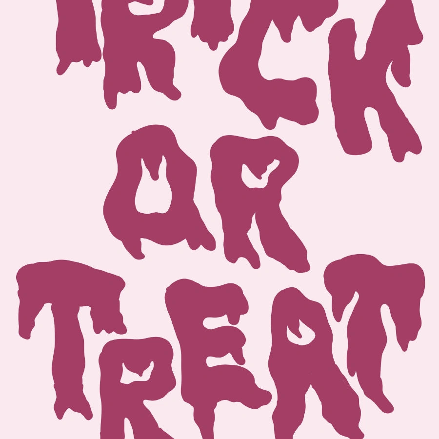 Drippy Trick or Treat Print – Pink Halloween Wall Art
