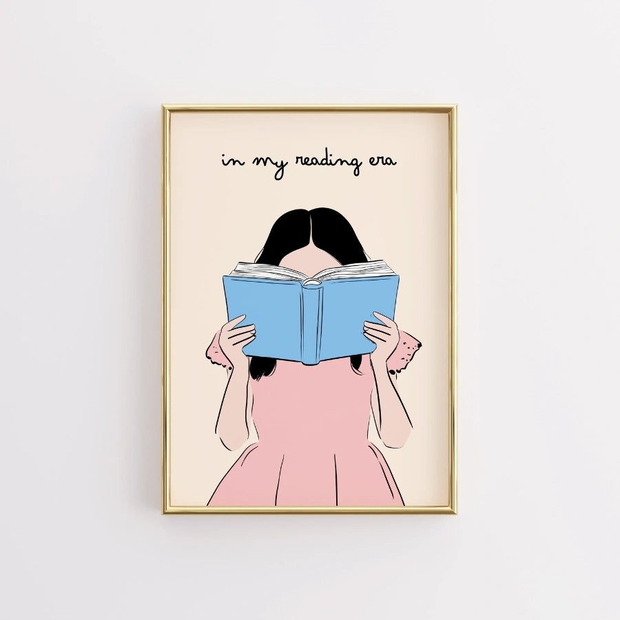 In My Reading Era – Girl with Book Print