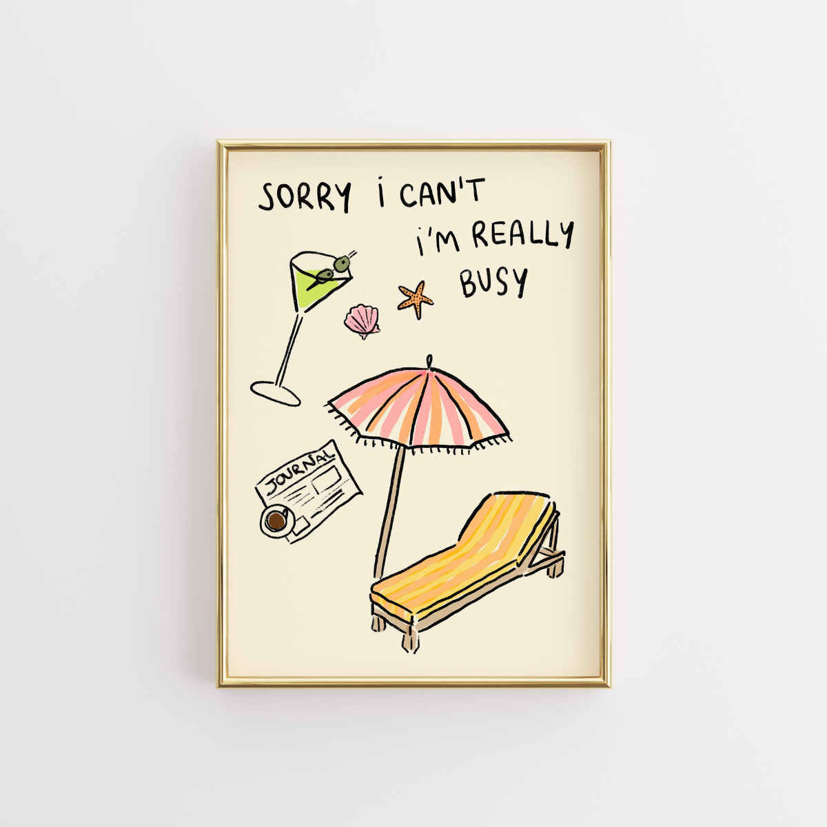 Funny Beach Wall Art – Summer Relax Poster