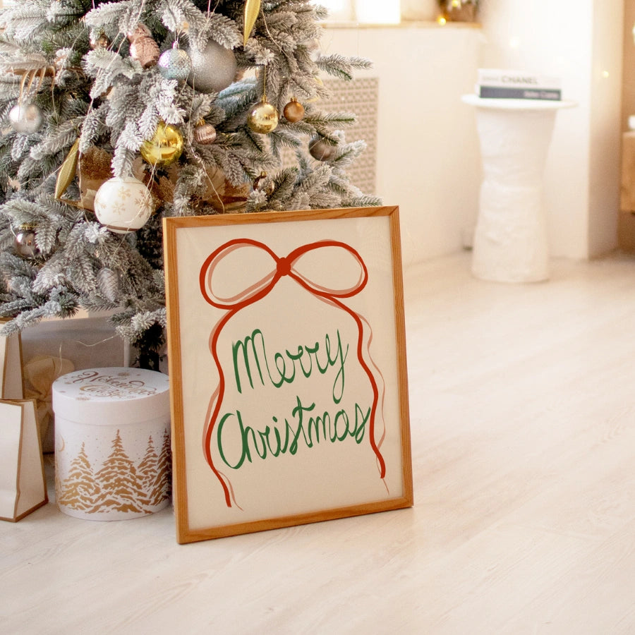 Merry Christmas Wall Art – Minimal Festive Typography Poster