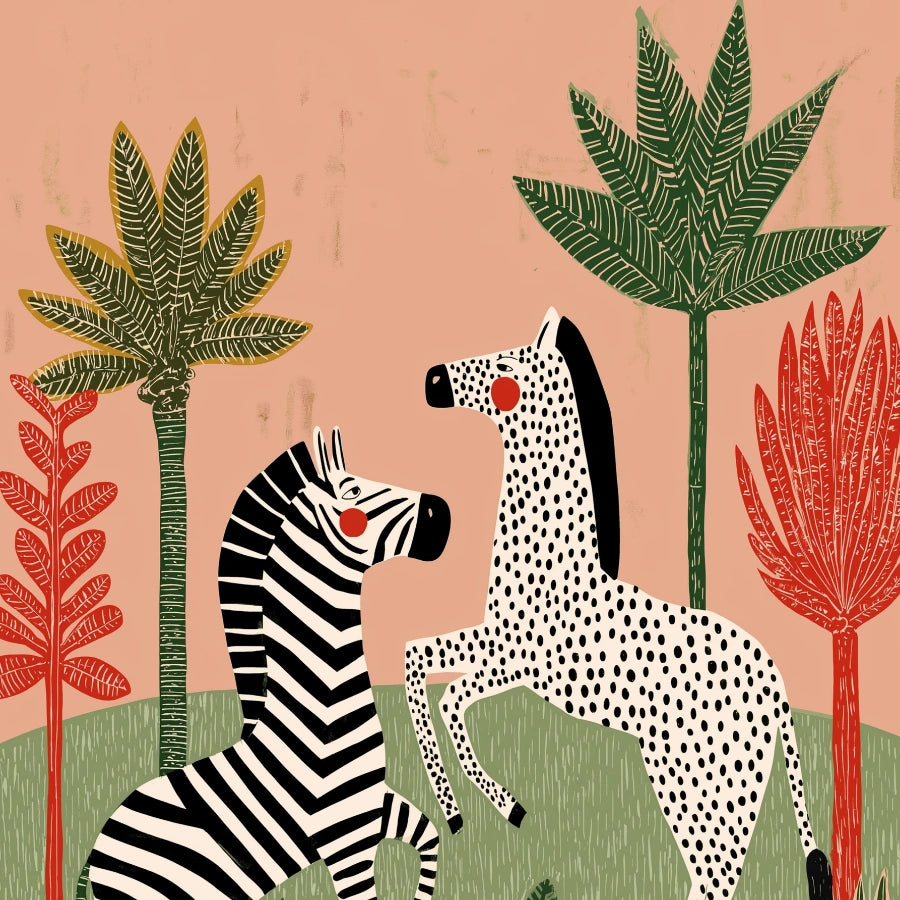 Zebra Wall Art – Stampa di animali della giungla stravaganti 
