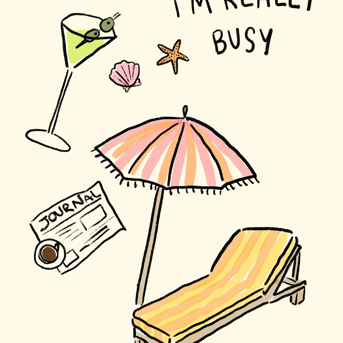 Funny Beach Wall Art – Summer Relax Poster