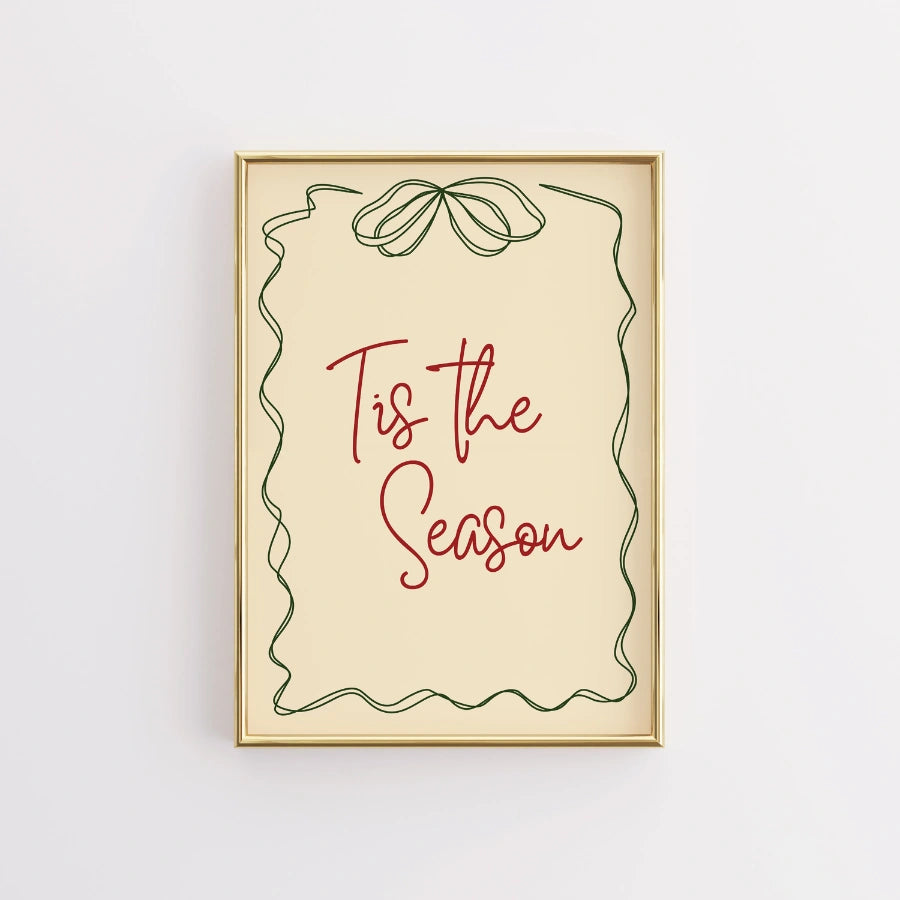 ’Tis the Season Wall Art – Minimal Christmas Typography Poster