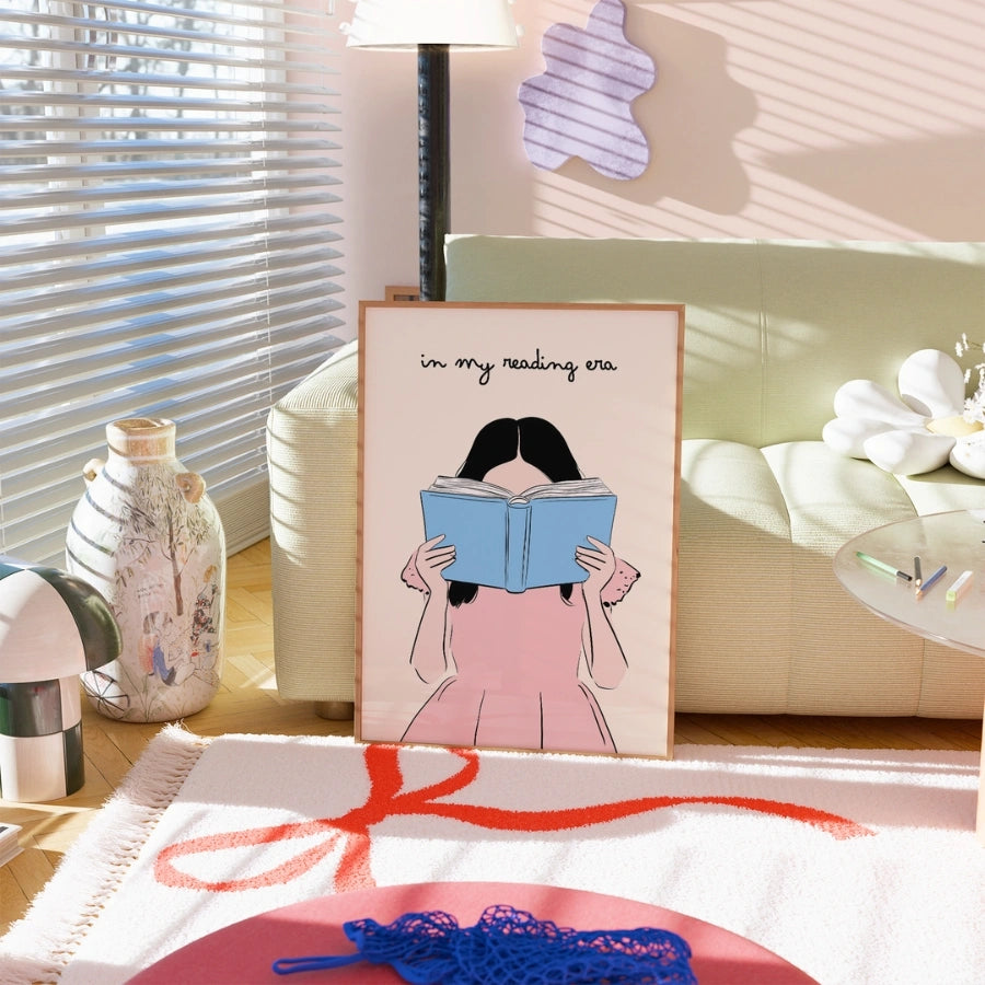 In My Reading Era – Girl with Book Print