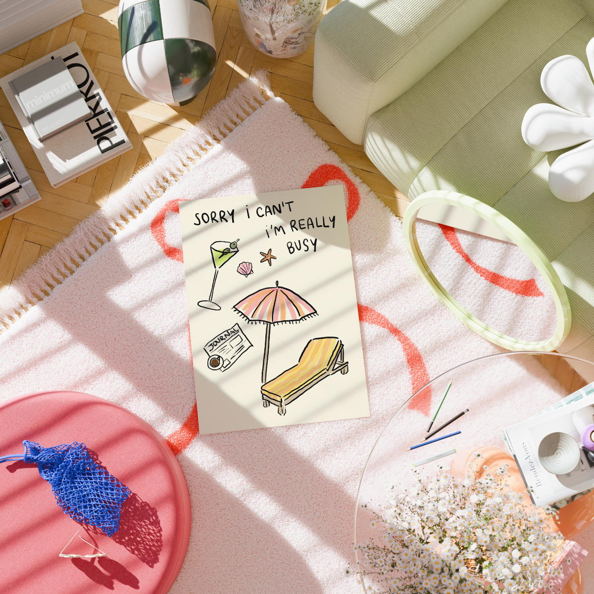 Funny Beach Wall Art – Summer Relax Poster