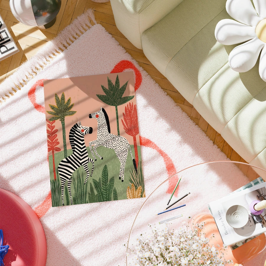 Zebra Wall Art – Whimsical Jungle Animal Print