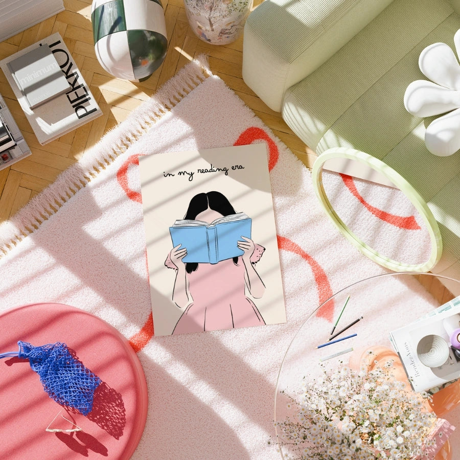 In My Reading Era – Girl with Book Print