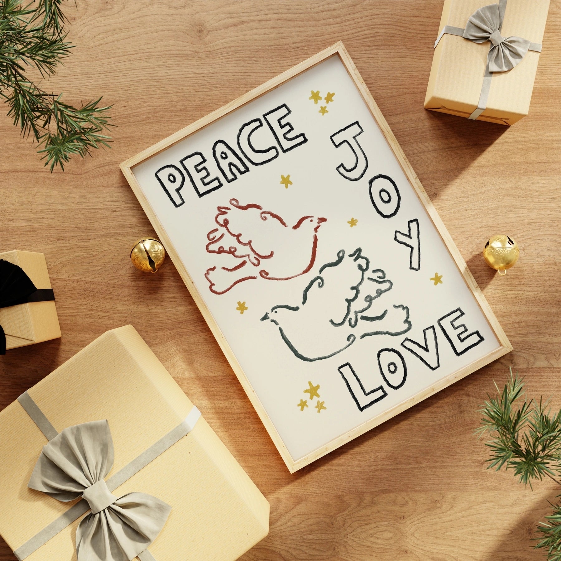 Peace Joy Love Christmas Wall Art