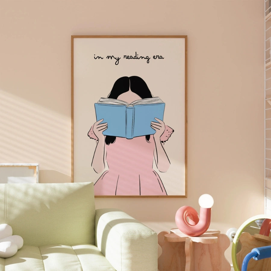 In My Reading Era – Girl with Book Print