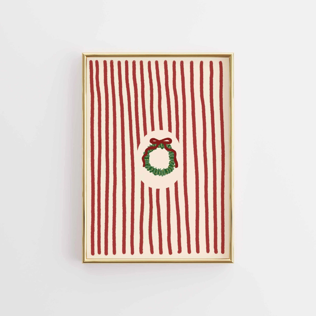 Striped Wreath Print