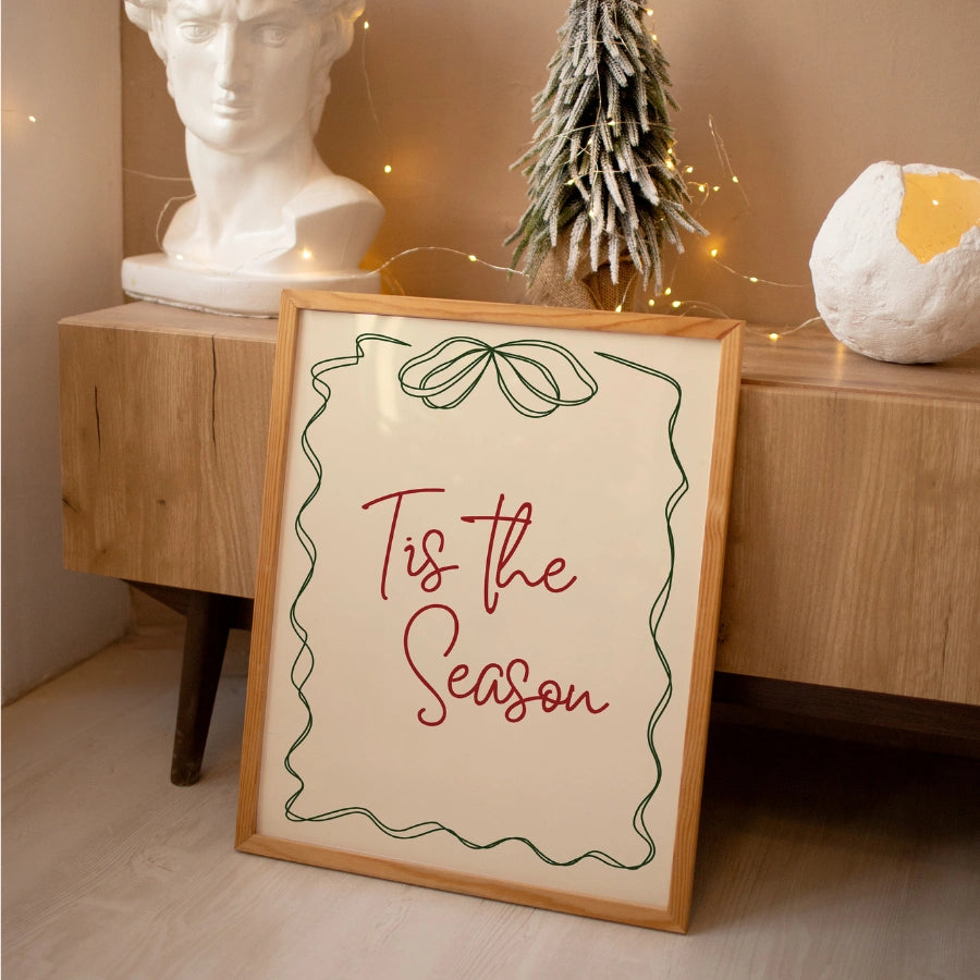 ’Tis the Season Wall Art – Minimal Christmas Typography Poster