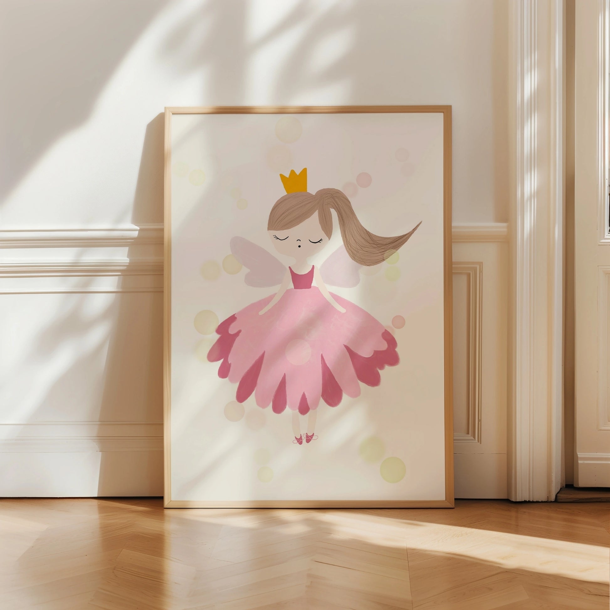 Pink Fairy Princess Wall Art - Girl's Room Decor Print