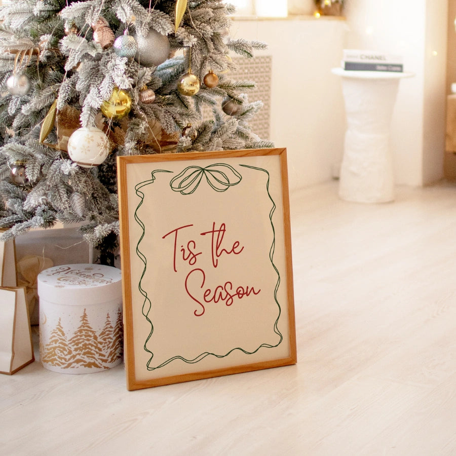’Tis the Season Wall Art – Minimal Christmas Typography Poster