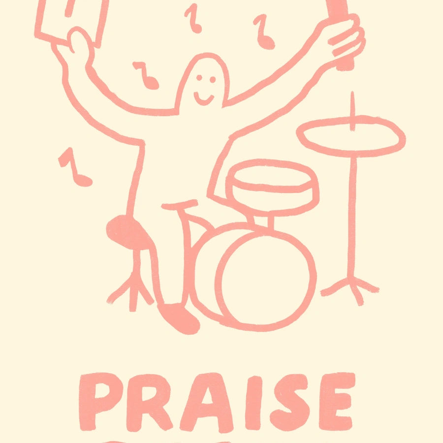 Praise Beats Christian Wall Art – Funny Drummer Bible Quote Print