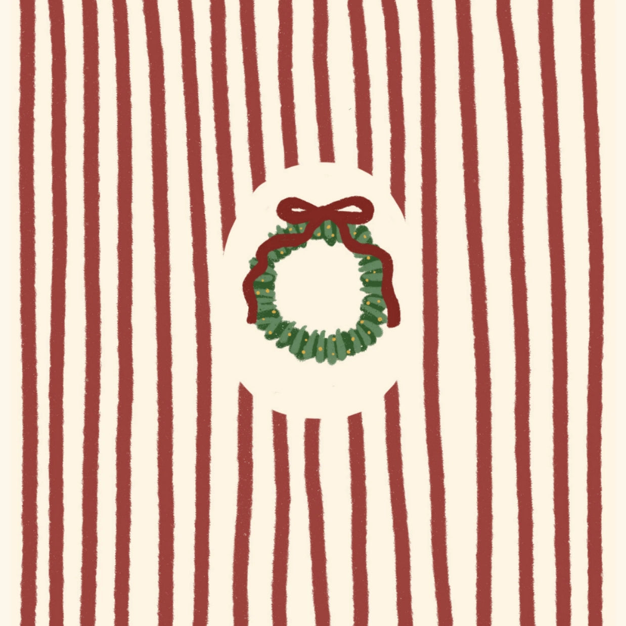Striped Wreath Print