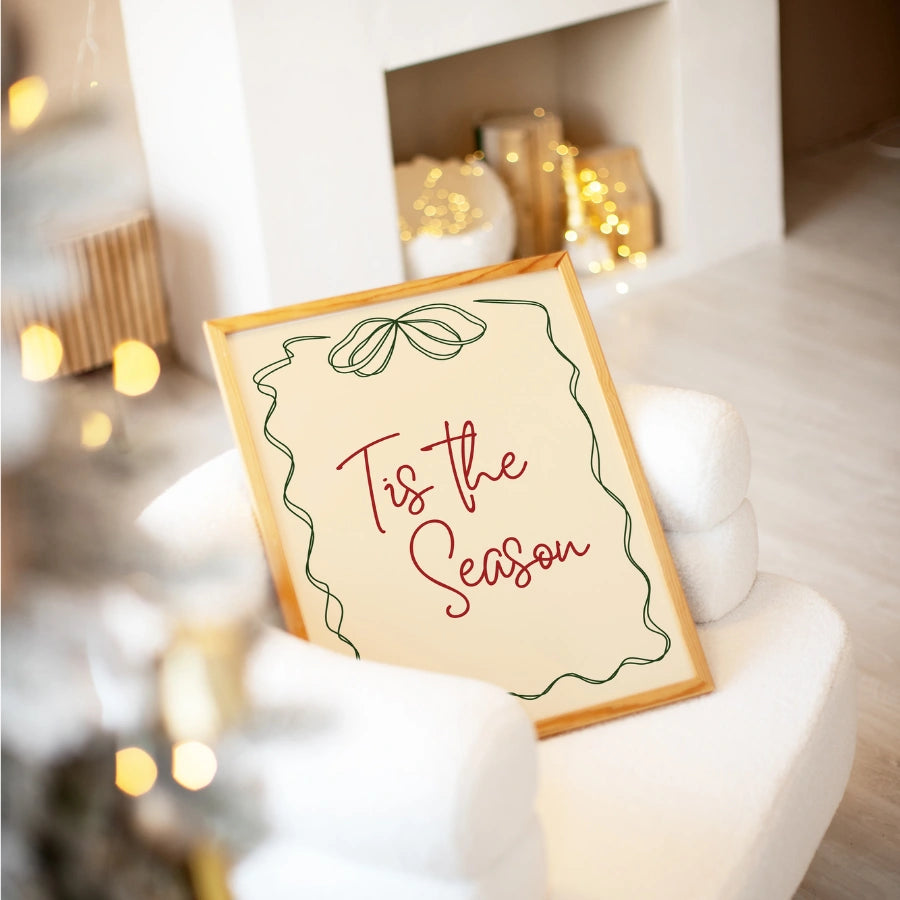 ’Tis the Season Wall Art – Minimal Christmas Typography Poster