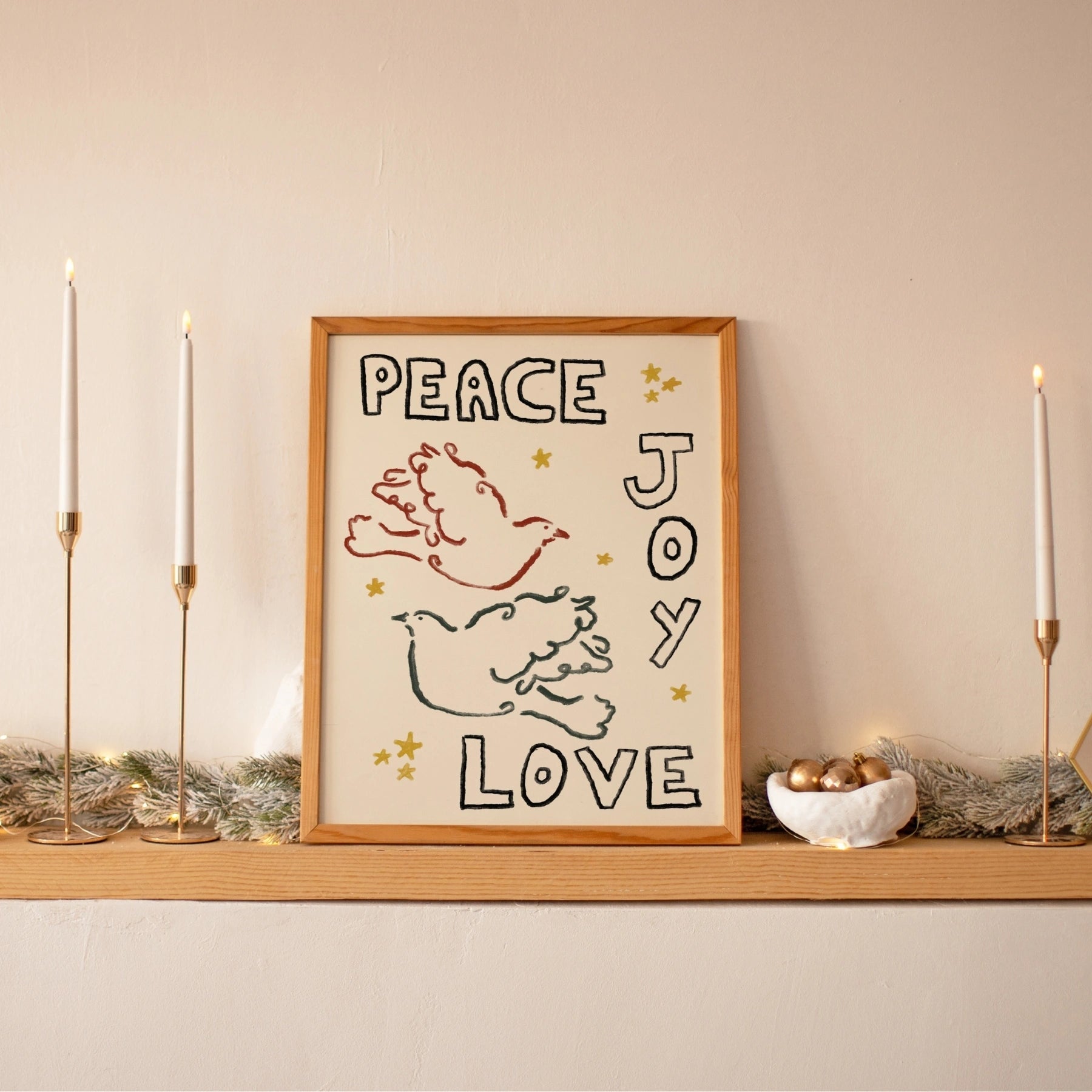 Peace Joy Love Christmas Wall Art