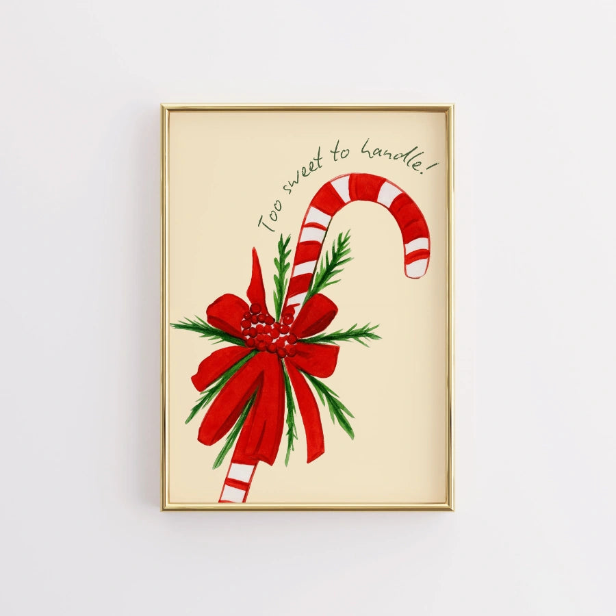 Candy Cane Christmas Wall Art – Funny Festive Quote Poster