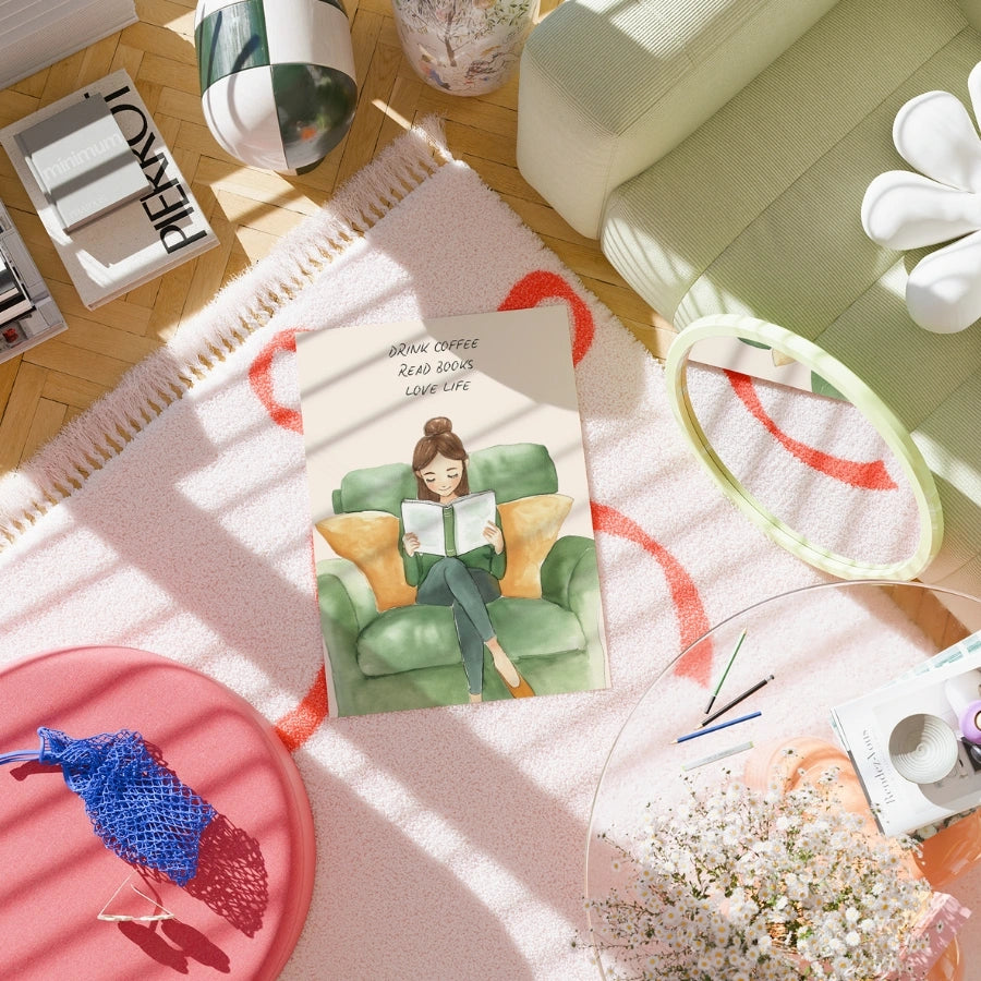 Drink Coffee Read Books Love Life – Cozy Reading Quote Print