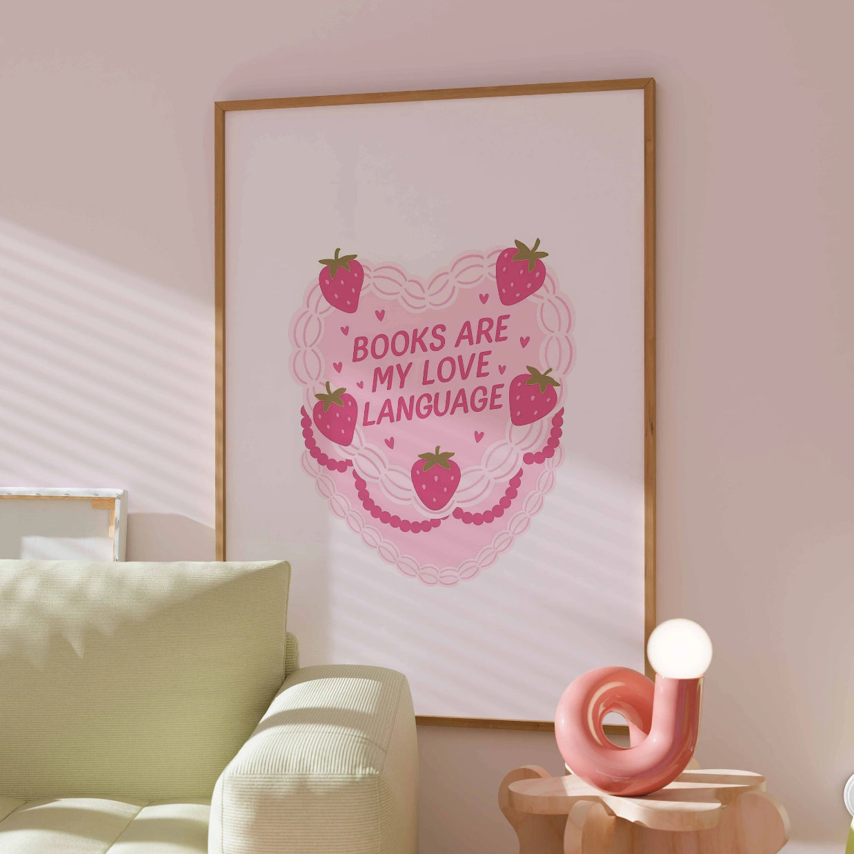 Books Are My Love Language  – Pink Bookish Print