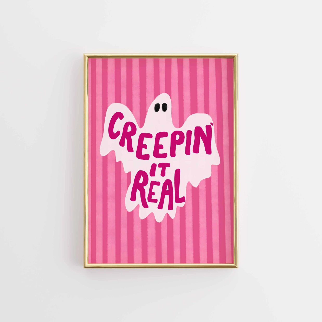 Creepin’ It Real – Pink Ghost Halloween Print