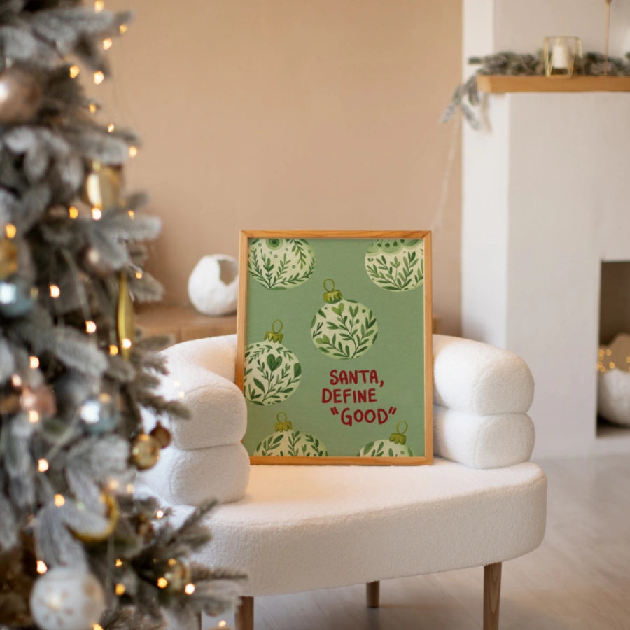 Santa Christmas Wall Art - Funny Holiday Quote Print