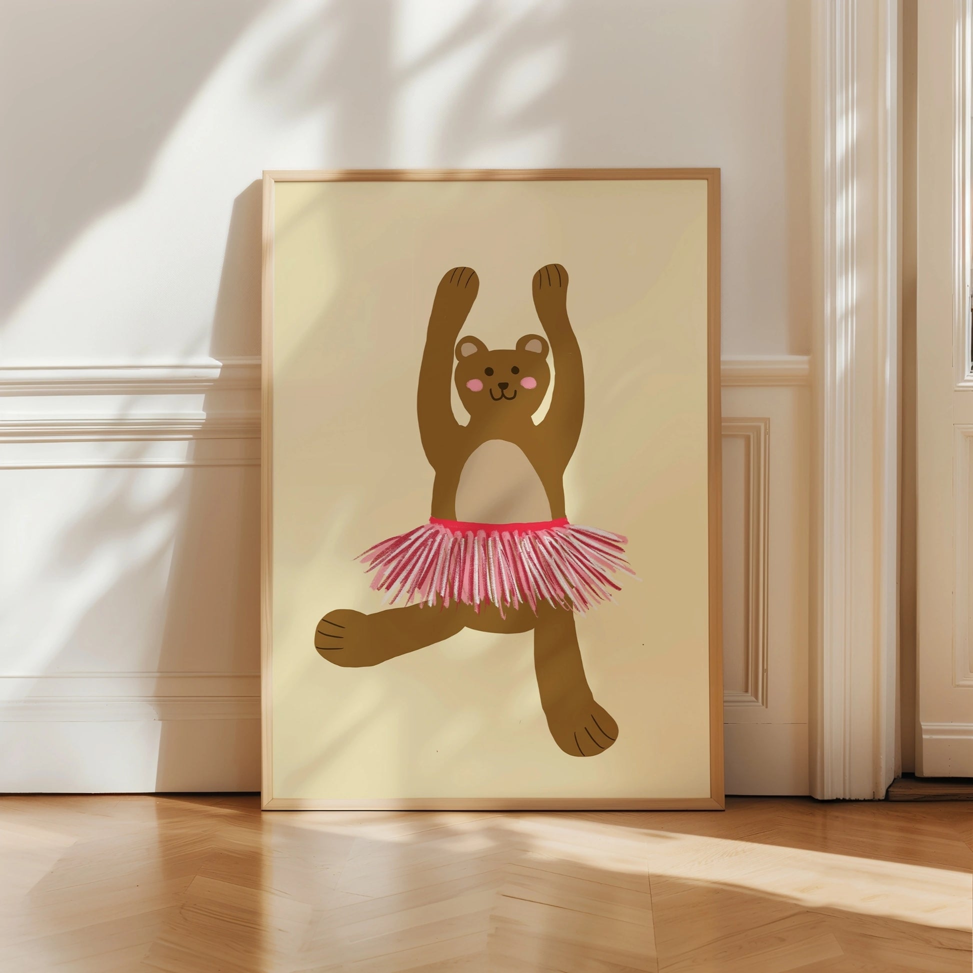 Dancing Bear Nursery Print – Cute Wall Art for Kids Room