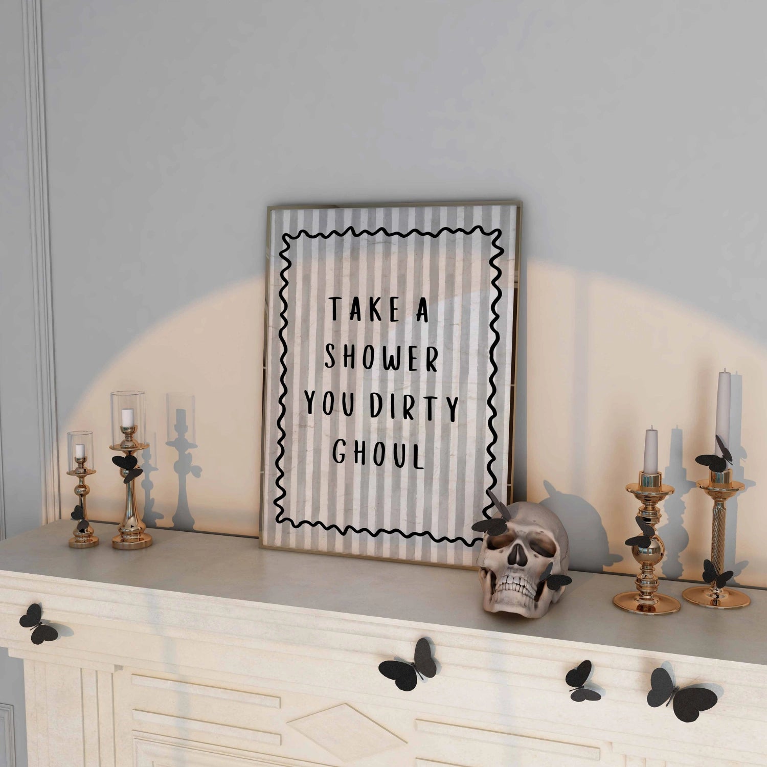 Funny Halloween Bathroom Wall Art