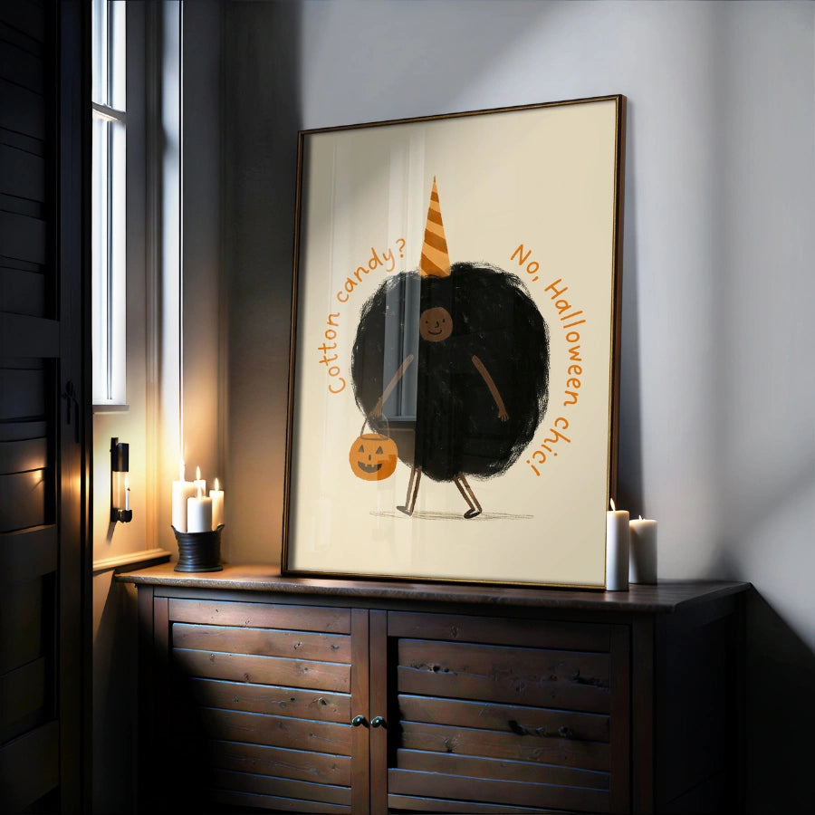 Funny Halloween Chic Print – Cotton Candy Costume Wall Art