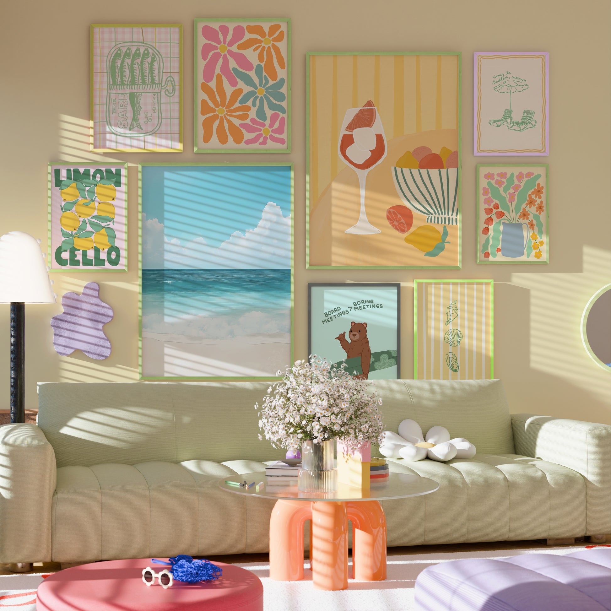 Handmade Pastel Coastal Decor, over 130 prints