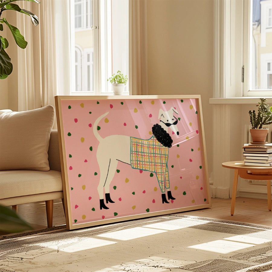 Fashion Dog Nursery Print – Cute Animal Wall Art for Kids