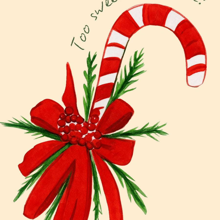 Candy Cane Christmas Wall Art – Funny Festive Quote Poster