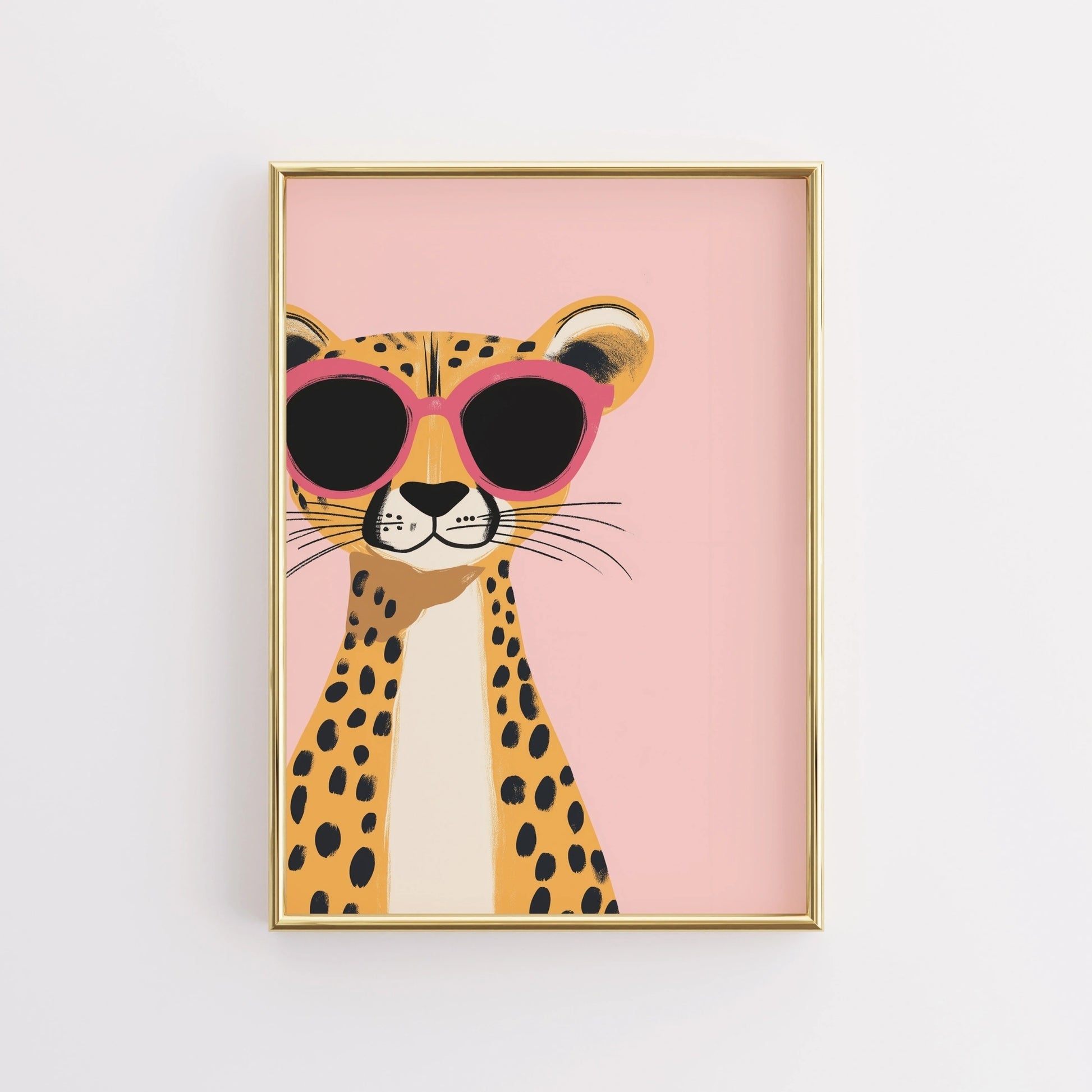Cool Cheetah Wall Art - Pink Jungle Safari Animal Print