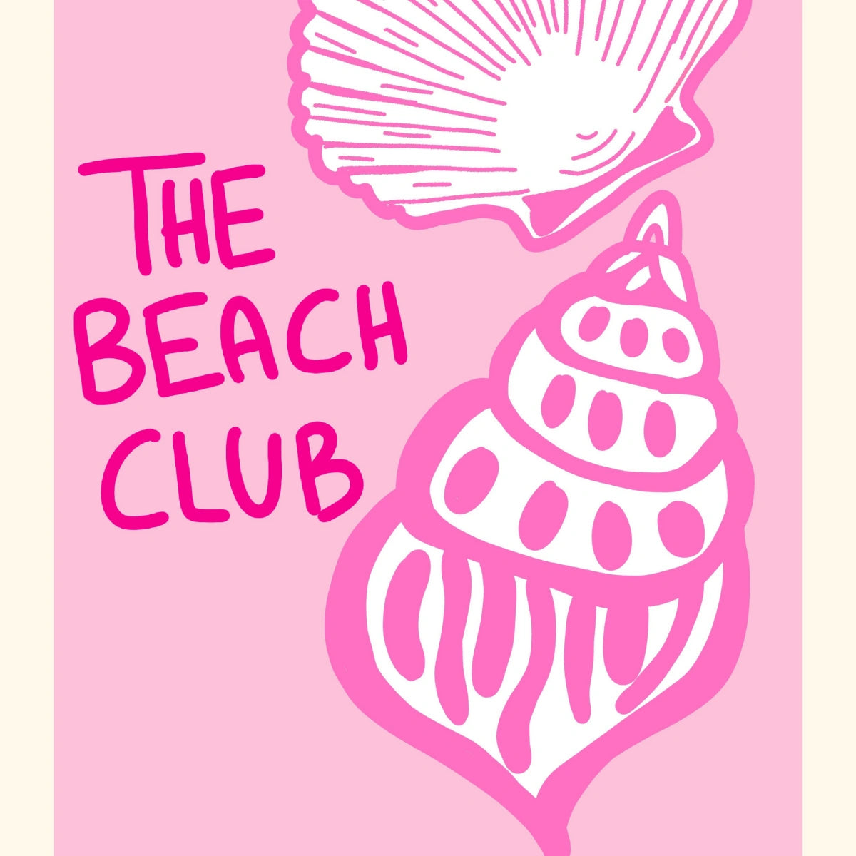 The Beach Club Wall Art Print - Pink Coastal Seashell Poster