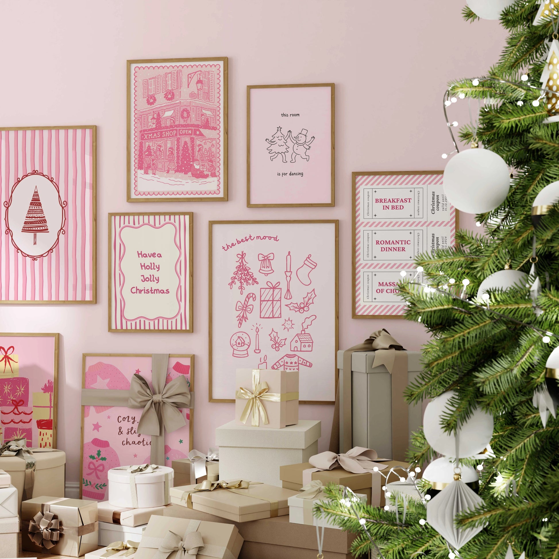 Handmade Pink Christmas, over 110 prints