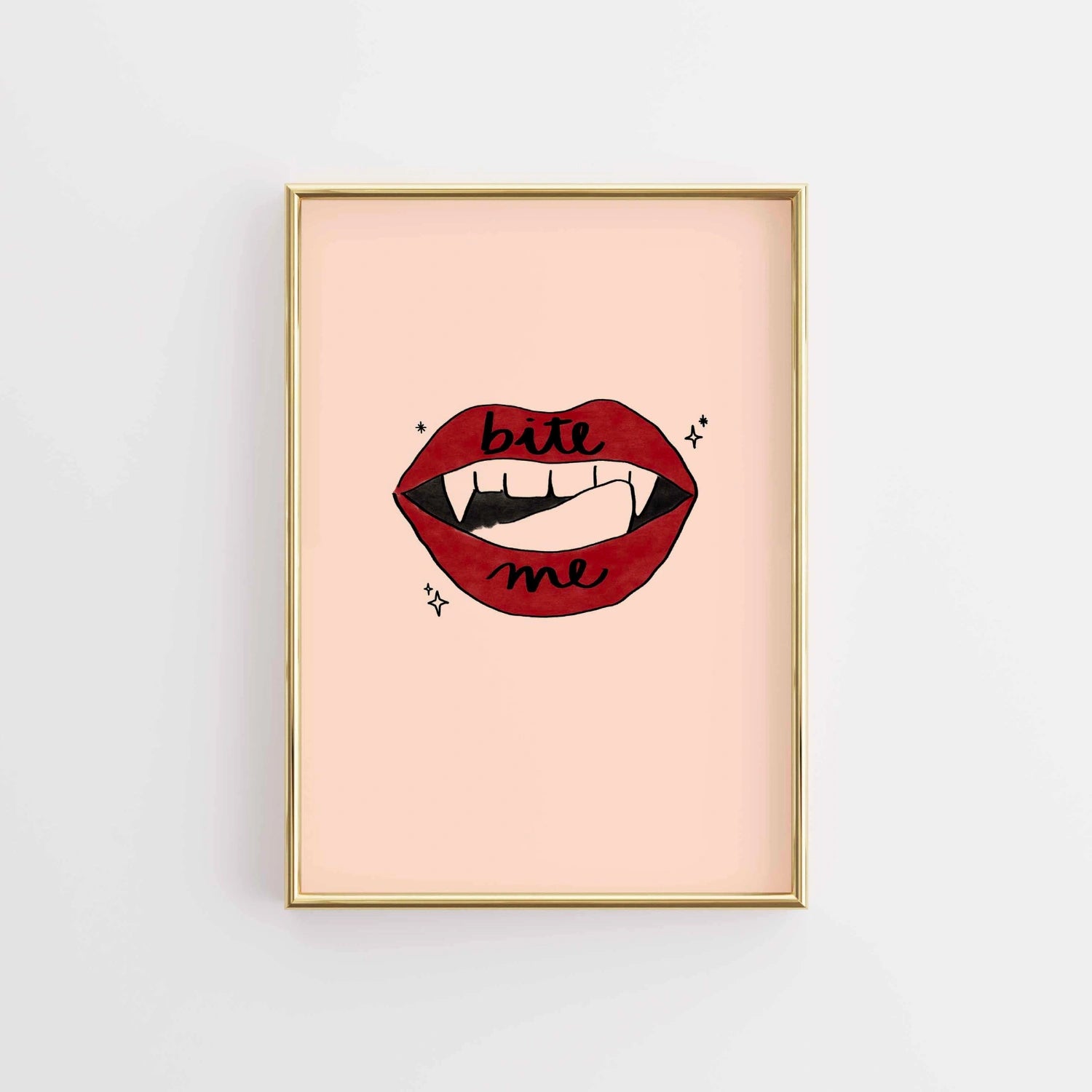 Bite Me Vampire Lips Print – Halloween Gothic